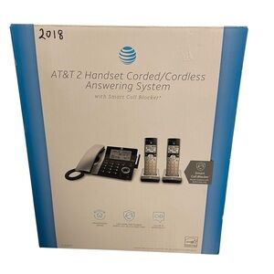 AT&T CL84207 2 Handset Corded/Cordless Answering System Smart Call Blocker
